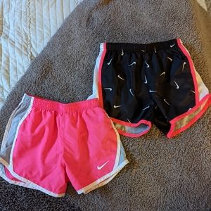 TWO Pair--- Nike Girls Swim Trunks W/ Built in Undies